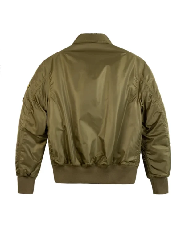Shop Mens Olive Zip-Up Bomber Jacket