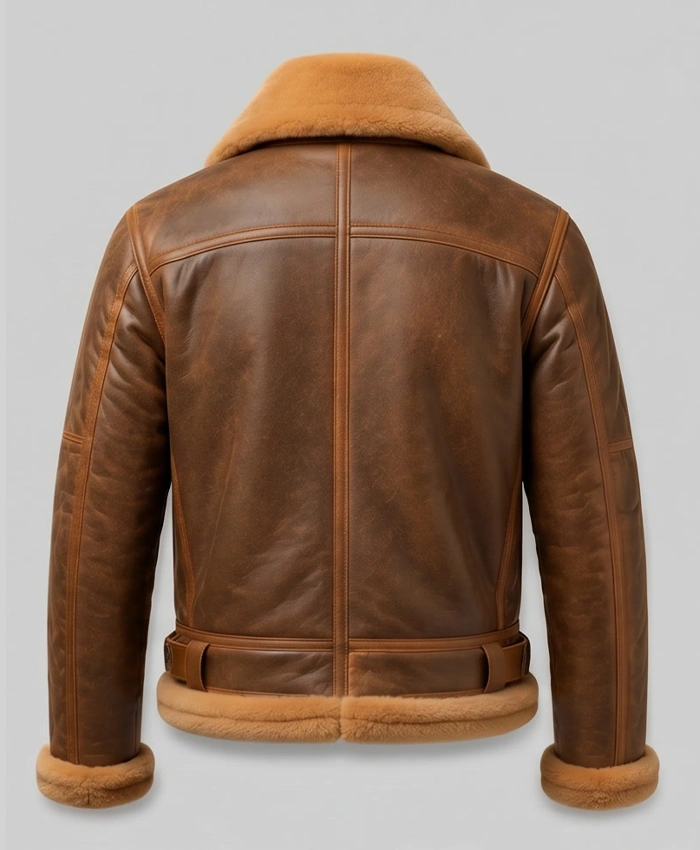 Shearling Brown B3 Leather Jacket Mens