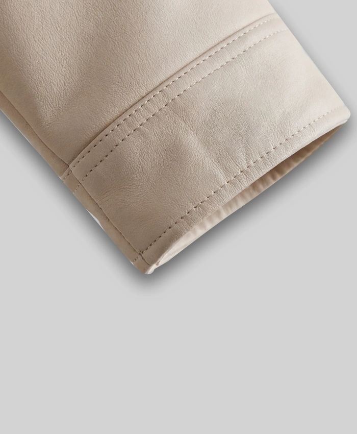 Shearling Off White Leather Jacket Women