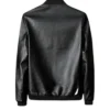 Mens Slim Fit Black Bomber Leather Jacket