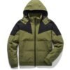 Mens Green And Black Puffer Hooded Jacket