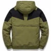 Mens Parachute Green And Black Puffer Jacket With Hood
