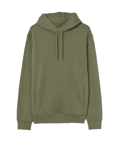 Plain Olive Green Pullover Fleece Hoodie