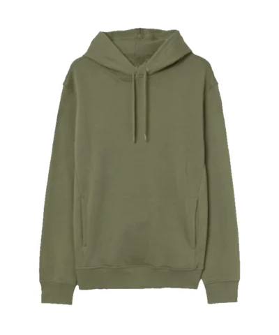 Plain Olive Green Pullover Fleece Hoodie