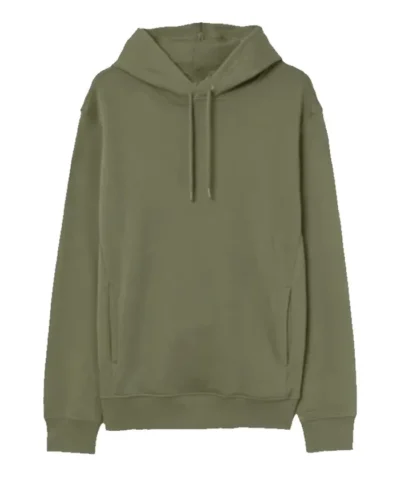 Plain Olive Green Pullover Fleece Hoodie