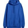 Royal Blue Fleece Pullover Hoodie For Unisex