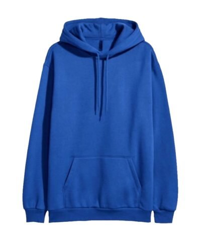 Royal Blue Fleece Pullover Hoodie For Unisex