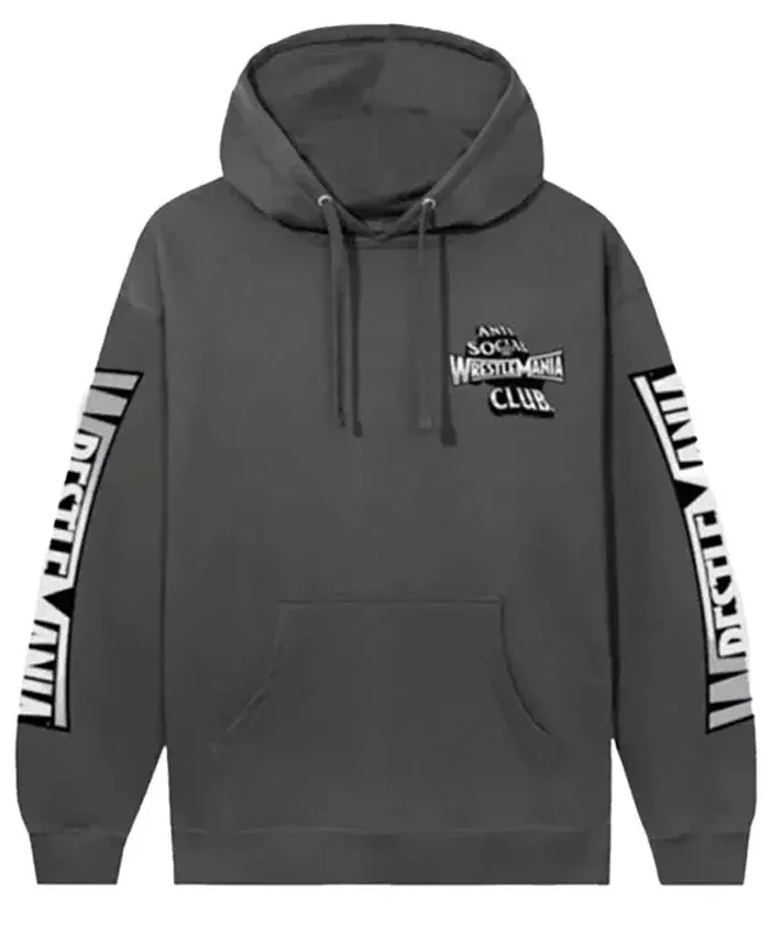 ASSC Anti Social Social Club x WWE Wrestlemania Grey Pullover Hoodie