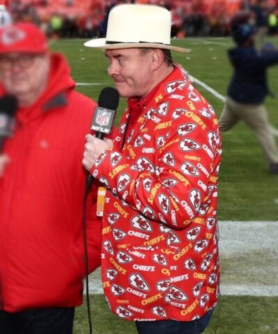 Actor David Koechner Kansas City Chiefs Red Blazer