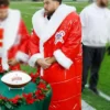 Travis Kelce NFL Chiefs-Red Santa Puffer Coat