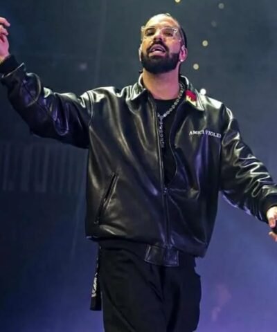 Aubrey Drake Graham Amici Violente Black Leather Bomber Jacket