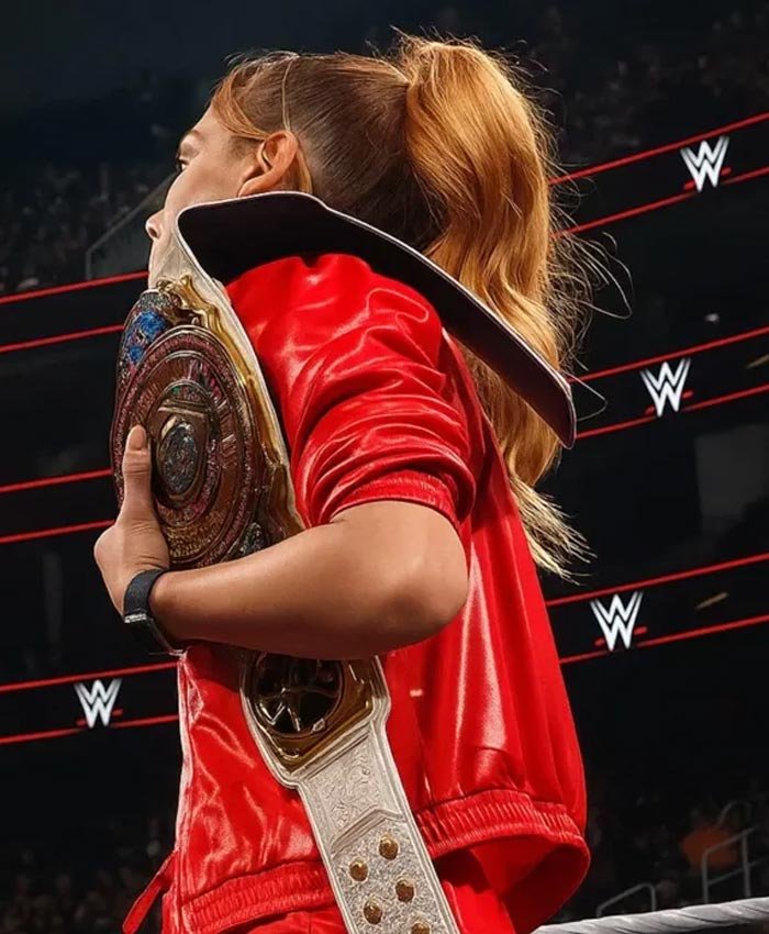 Becky Lynch WWE Monday Night RAW Red Leather Jacket