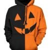 Black and Orange Pumpkin Head Hoodie