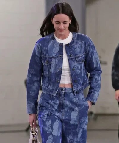 Atlanta Dream v Indiana Fever Caitlin Clark Blue Floral Denim Jacket with Pants