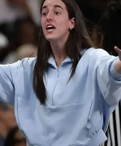 Caitlin Clark Blue Cropped Jacket