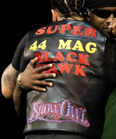 Canadian Rapper Drake Wireless Festival 2025 Black Leather Vest