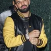Canadian Rapper Drake Yellow and Black Varsity Jacket