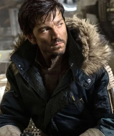Captain Cassian Andor Star Wars Rogue One Diego Luna Blue Parka Jacket