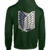 Unisex Attack on Titan Survey Corps Green Pullover Hoodie