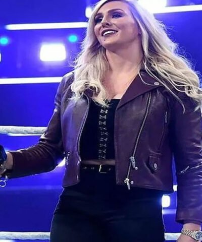 Charlotte Flair Maroon Leather Biker Jacket