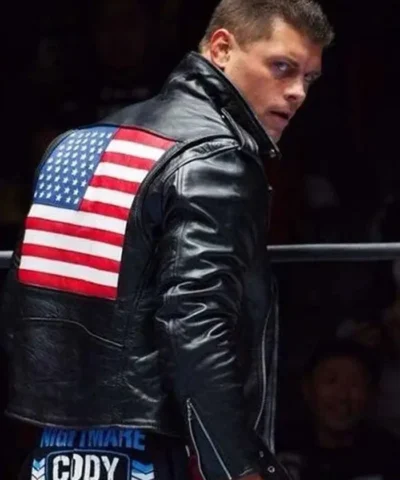 Cody Rhodes USA Flag Leather Jacket