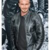 David Beckham Racer Black Quilted Leather Jacket