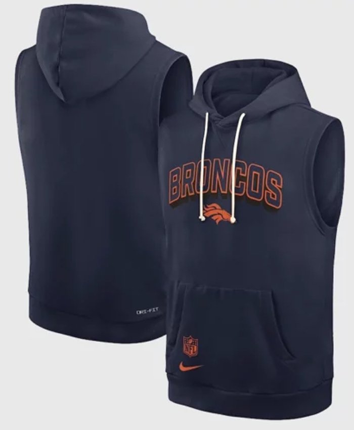 Denver Broncos Sleeveless Pullover Hoodie