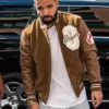 Drake Brown Suede Leather Varsity Jacket
