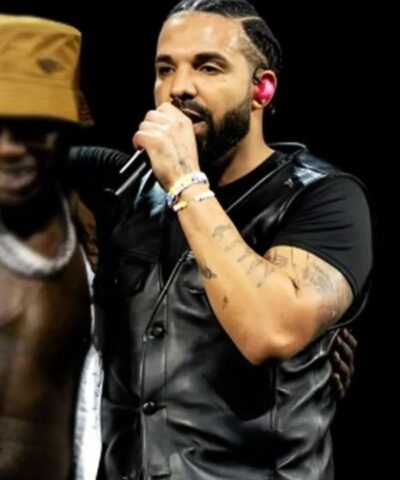 Drake Wireless Festival Black Leather Vest