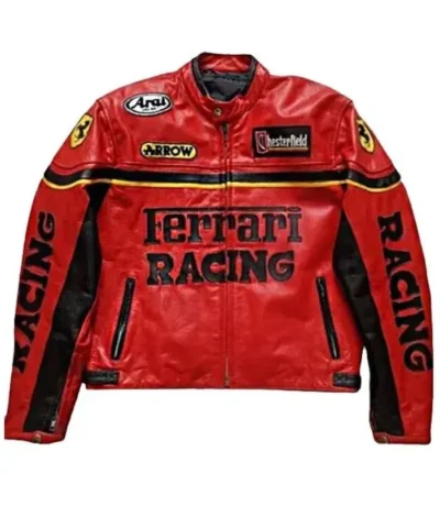 Ferrari Racing Red Leather Jacket