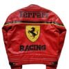 Ferrari Red Vintage F1 Racing Leather Jacket