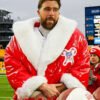 Footballer Travis Kelce NFL Chiefs-Red Santa Puffer Coat
