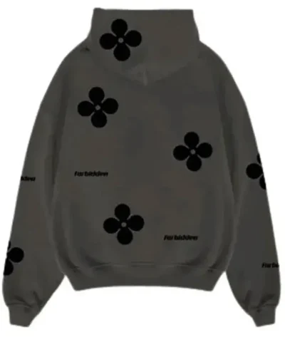 Grey Forbidden Printed Pullover Hoodie for Men and Women