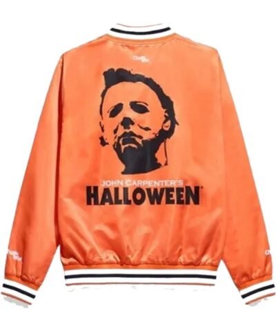 Halloween Myers John Carpenters Orange Satin Bomber Jacket
