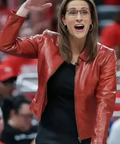 Head Coach Stephanie White WNBA Red Leather Jacket