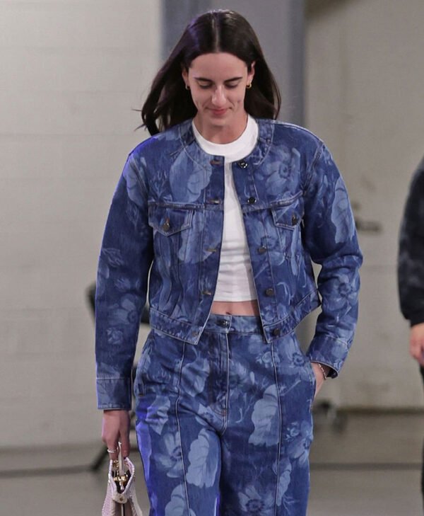 Indiana Fever Caitlin Clark Blue Floral Denim Jacket with Pants