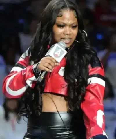 Indiana Fever v Atlanta Dream Bankroll Ni Red Cropped Leather Jacket