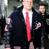 American Footballer JJ Watt Houston Texans Black Letterman Varsity Jacket