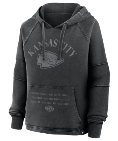 Kansas City Chiefs Raglan Gridiron Black Hoodie