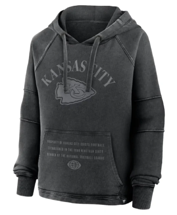 Kansas City Chiefs Raglan Gridiron Black Hoodie