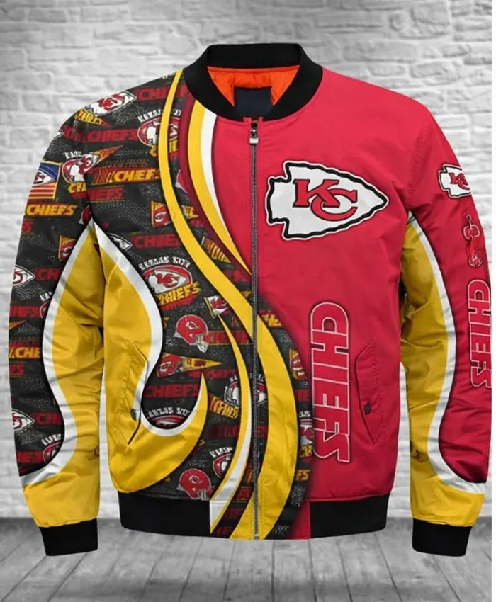 NFL Weston Kansas City Chiefs Printed Bomber Jacket For Men And Women
