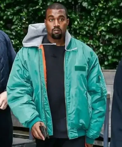 Kanye West Teal Green Hooded Jacket For Men And Women