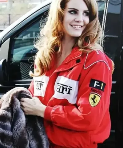 Lana Del Rey Red Ferrari Racing Bomber Jacket