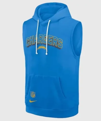Los Angeles Chargers Sleeveless Blue Pullover Hoodie for Men and Women