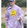 Los Angeles Street Style Justin Bieber Oversized Purple Drew Hoodie