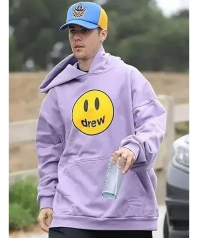 Los Angeles Street Style Justin Bieber Oversized Purple Drew Hoodie