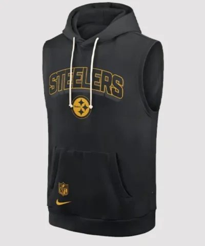 Shop Mike Tomlin Pittsburgh Steelers Sideline Sleeveless Black Dri-Fit Hoodie