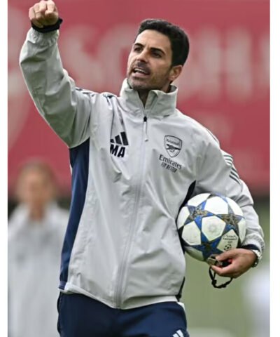 Mikel Arteta Arsenal Training Session White Jacket