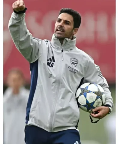 Mikel Arteta Arsenal Training Session White Jacket
