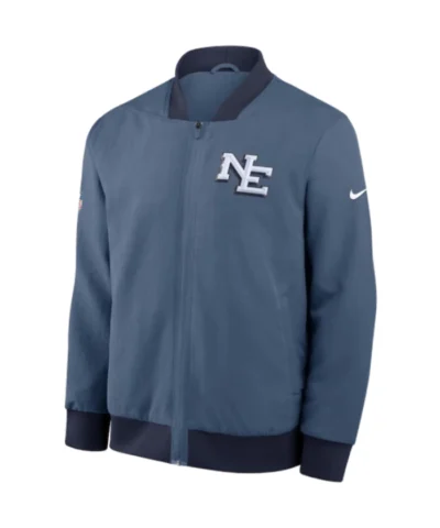New England Patriots Blue 2025 Rivalries Collection Sideline Full-Zip Bomber Jacket